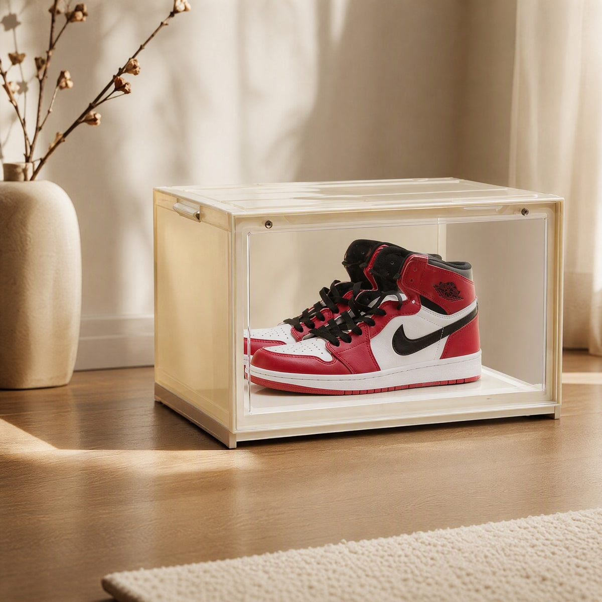 Clearpair™ PET+PP Transparent Shoe Box, styled close view