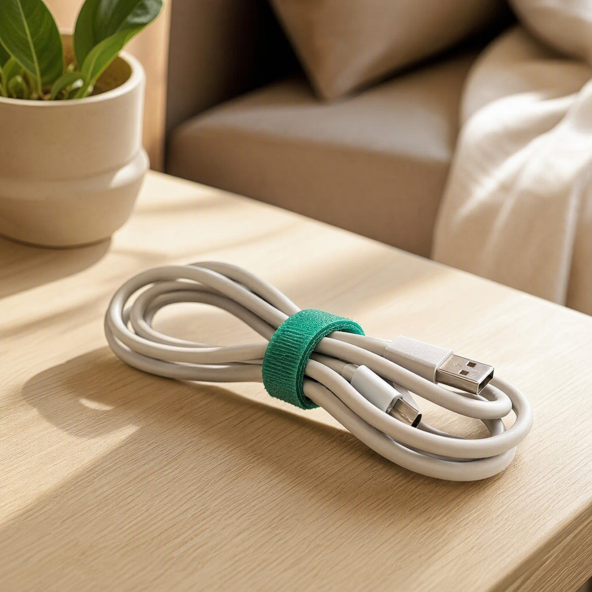 Loopbind™ Nylon Blend Velcro Cable Tie, styled close view