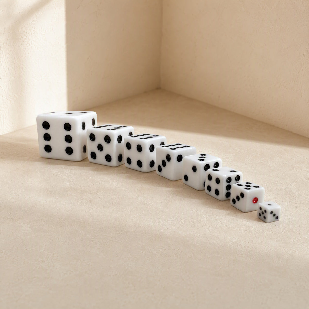 Squarepip™ White Acrylic Square Corner Dice