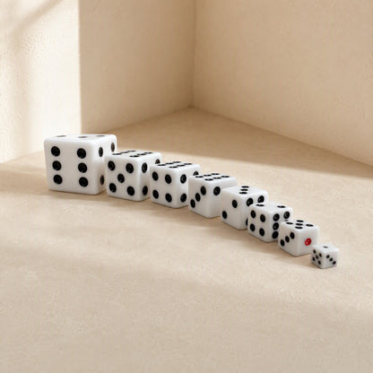 Squarepip™ White Acrylic Square Corner Dice