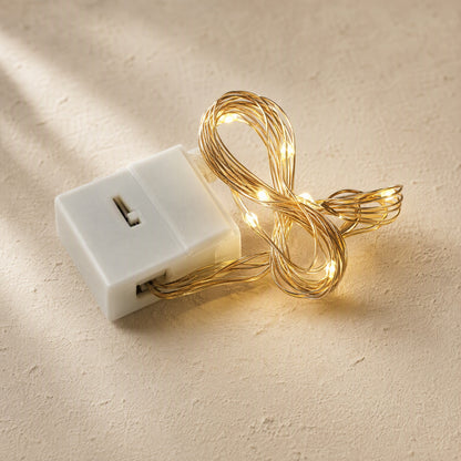 Wireglint™ Copper Wire String Lights, material and detail close-up