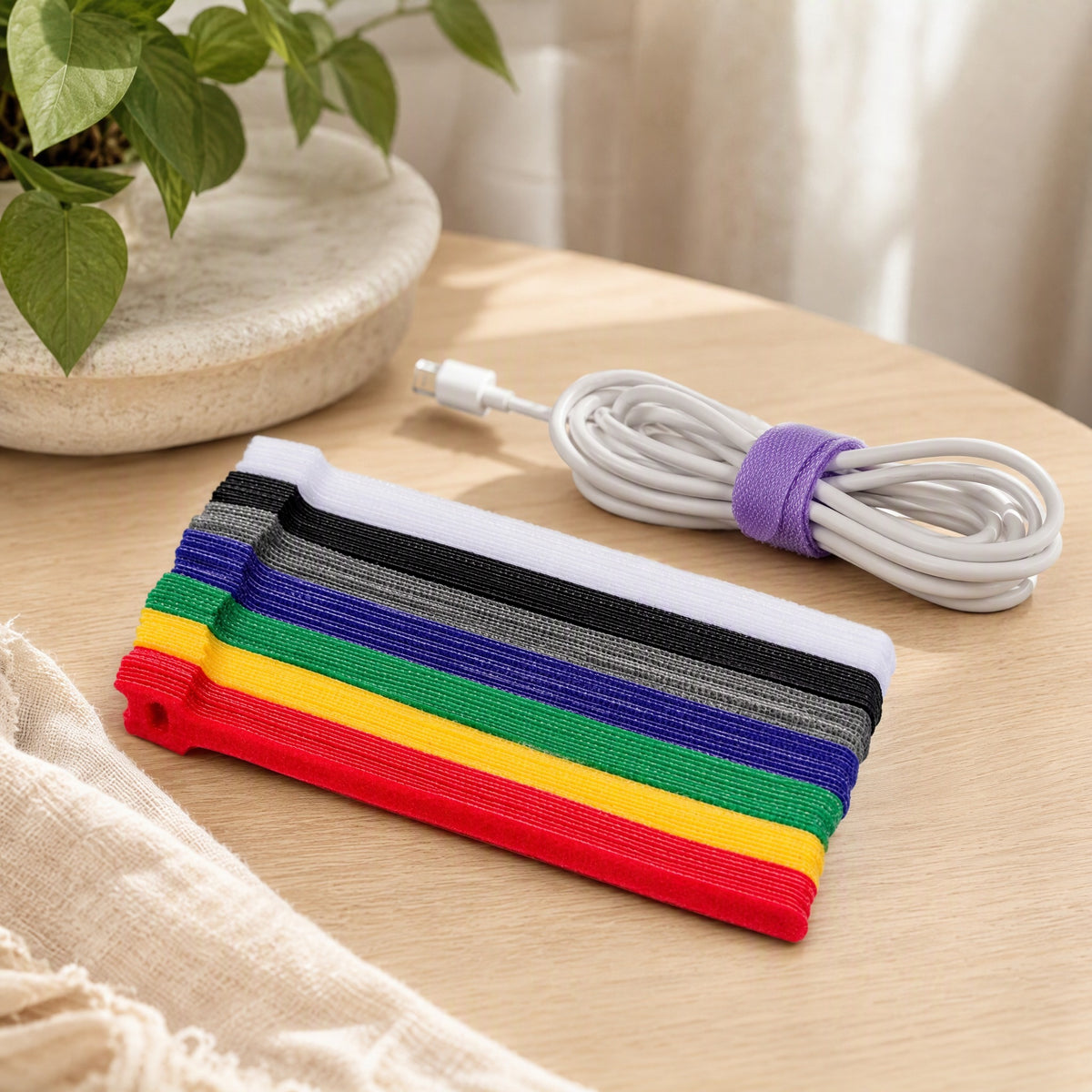 Straploop™ Nylon Polyester Cable Tie Strap in a calm home setting