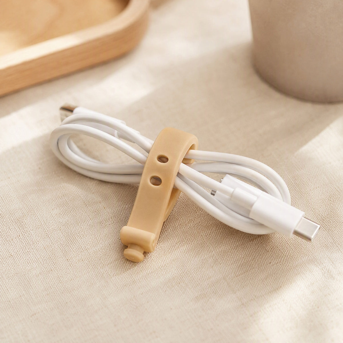 Softtie™ TPE Soft Rubber Cable Tie, styled close view