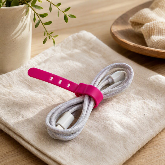 Silituck™ Silicone Cable Tie Organizer in a calm home setting