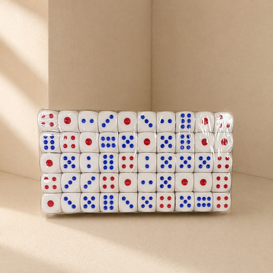 Dotduo™ White Acrylic Red And Blue Dot Dice