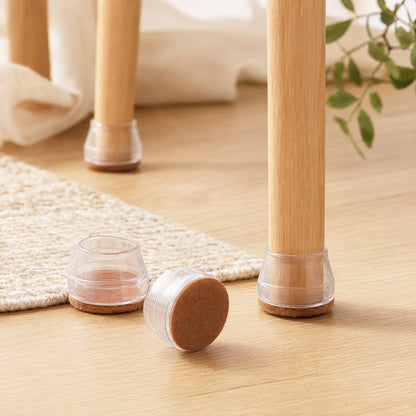 Legcush™ Round TPR Chair Leg Covers in a calm home setting