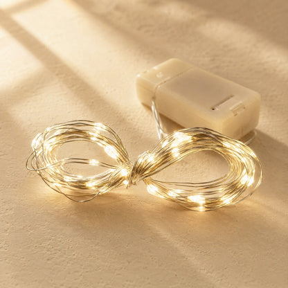 Glimwire™ Battery-Powered Copper Wire String Lights, material and detail close-up