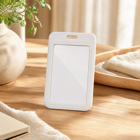 Badgeclip™ ABS Plastic Badge Holder in a calm home setting