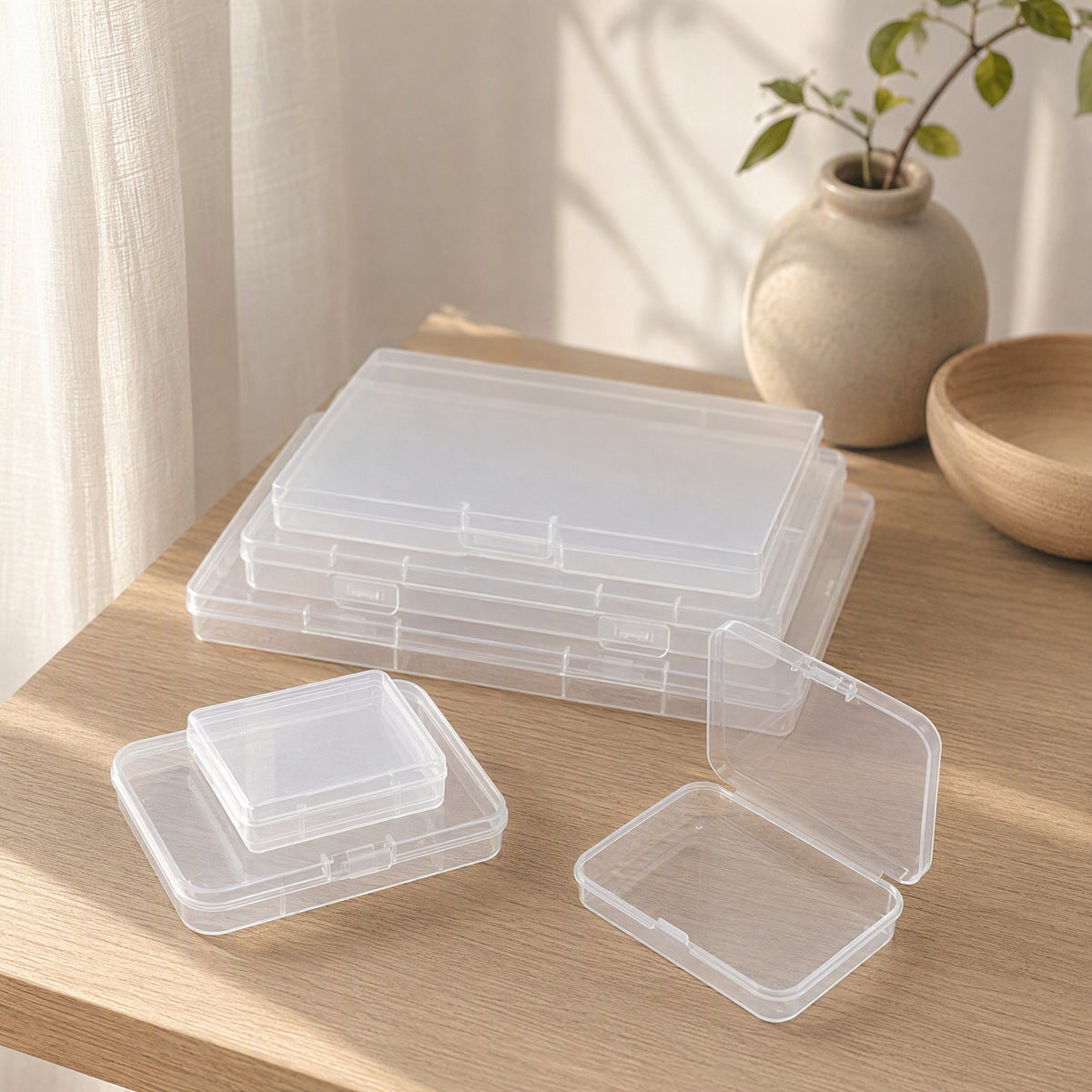 Viewkeep™ Covered PP Desktop Display Box in a calm home setting