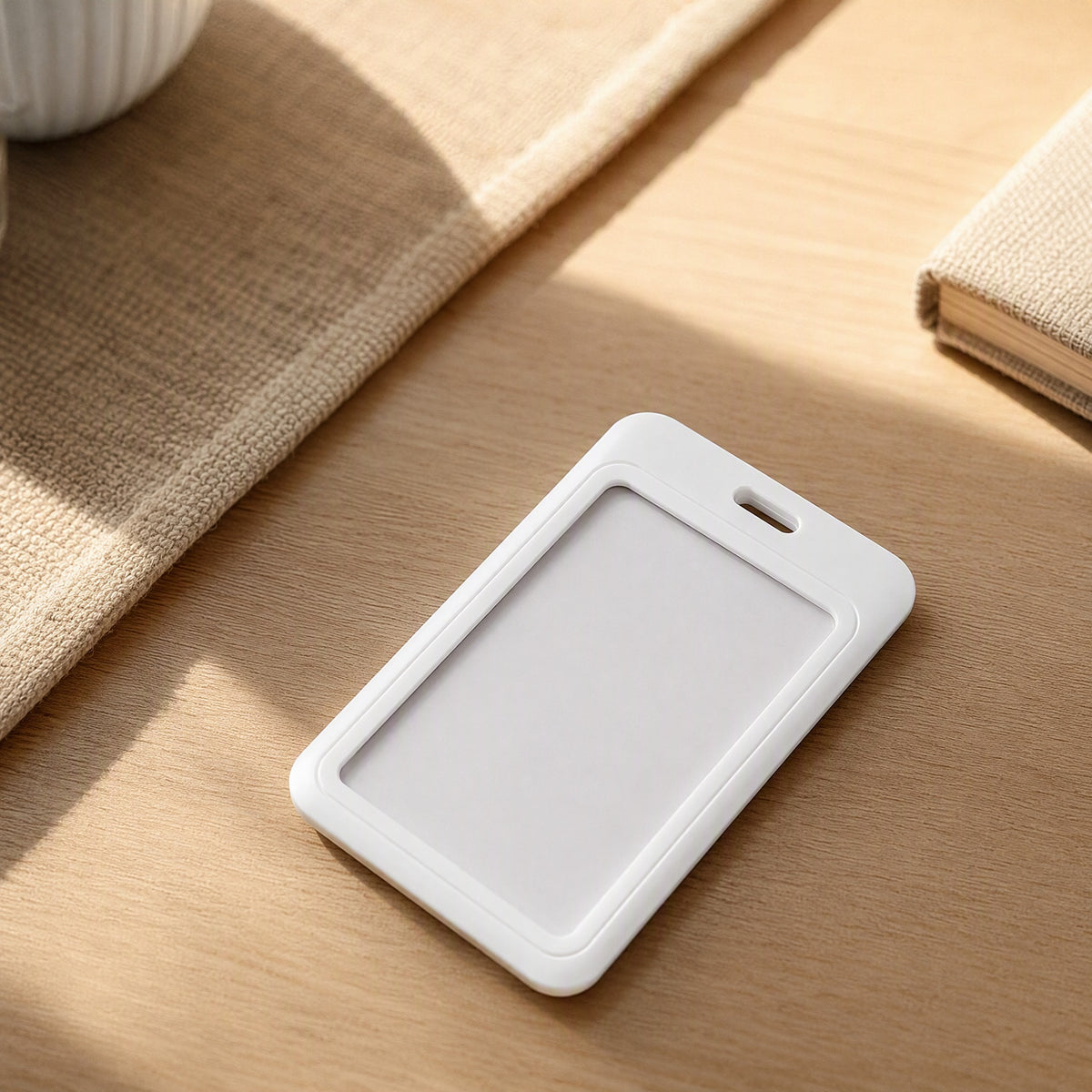 Workbadge™ Plastic Employee ID Card Holder, styled close view