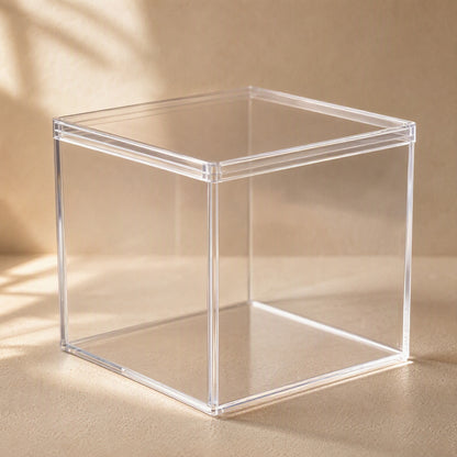 Lidview™ Transparent PS Plastic Display Box With Lid, material and detail close-up