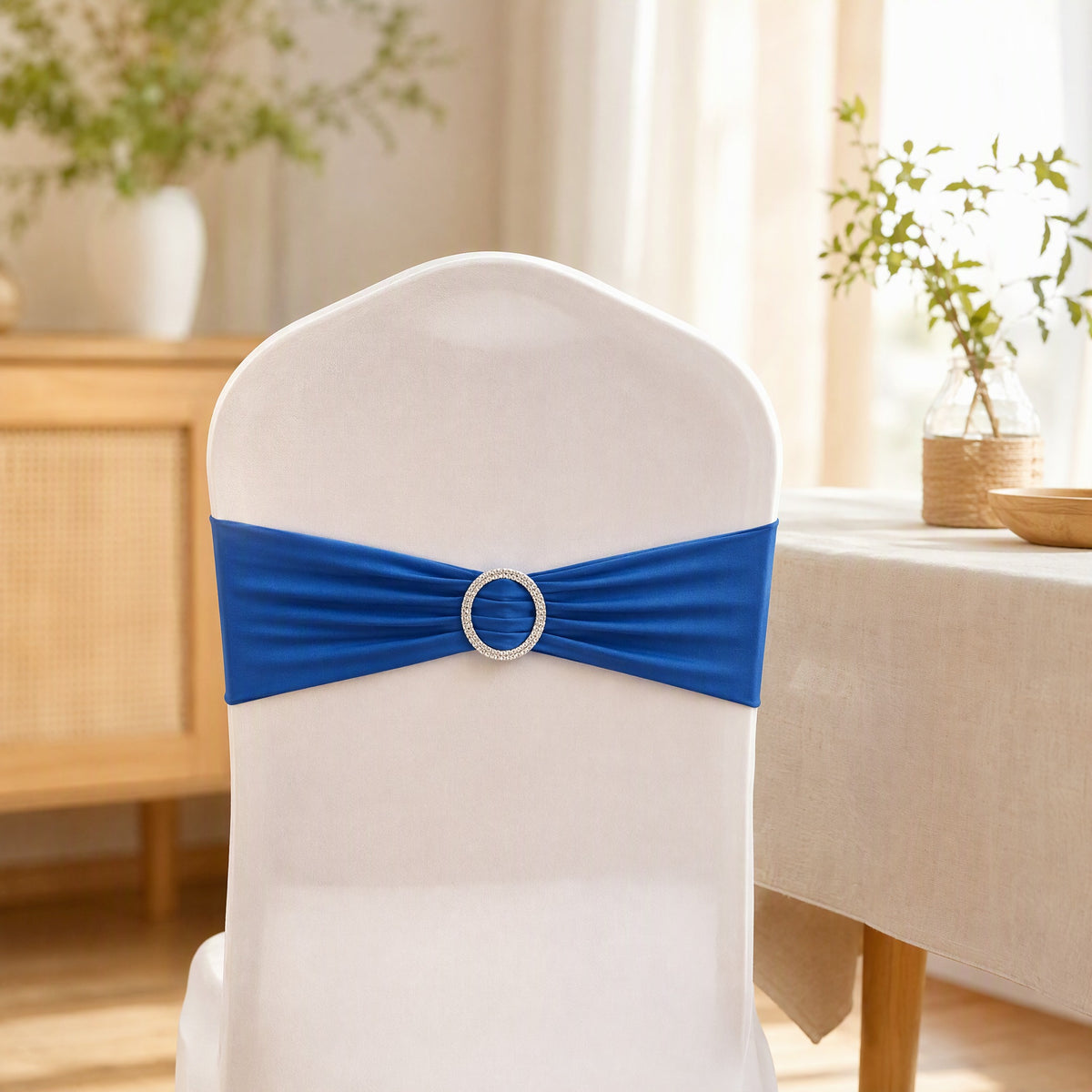 Backloop™ Polyester Chair Back Cover With Ring Strap in a calm home setting