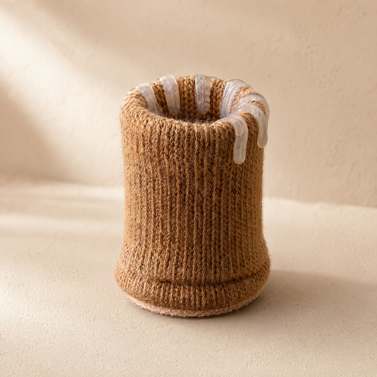Feltgrip™ Round Chair Leg Covers With Felt And Silicone, material and detail close-up