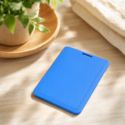 Hardbadge™ Hard Plastic ID Card Holder in a calm home setting
