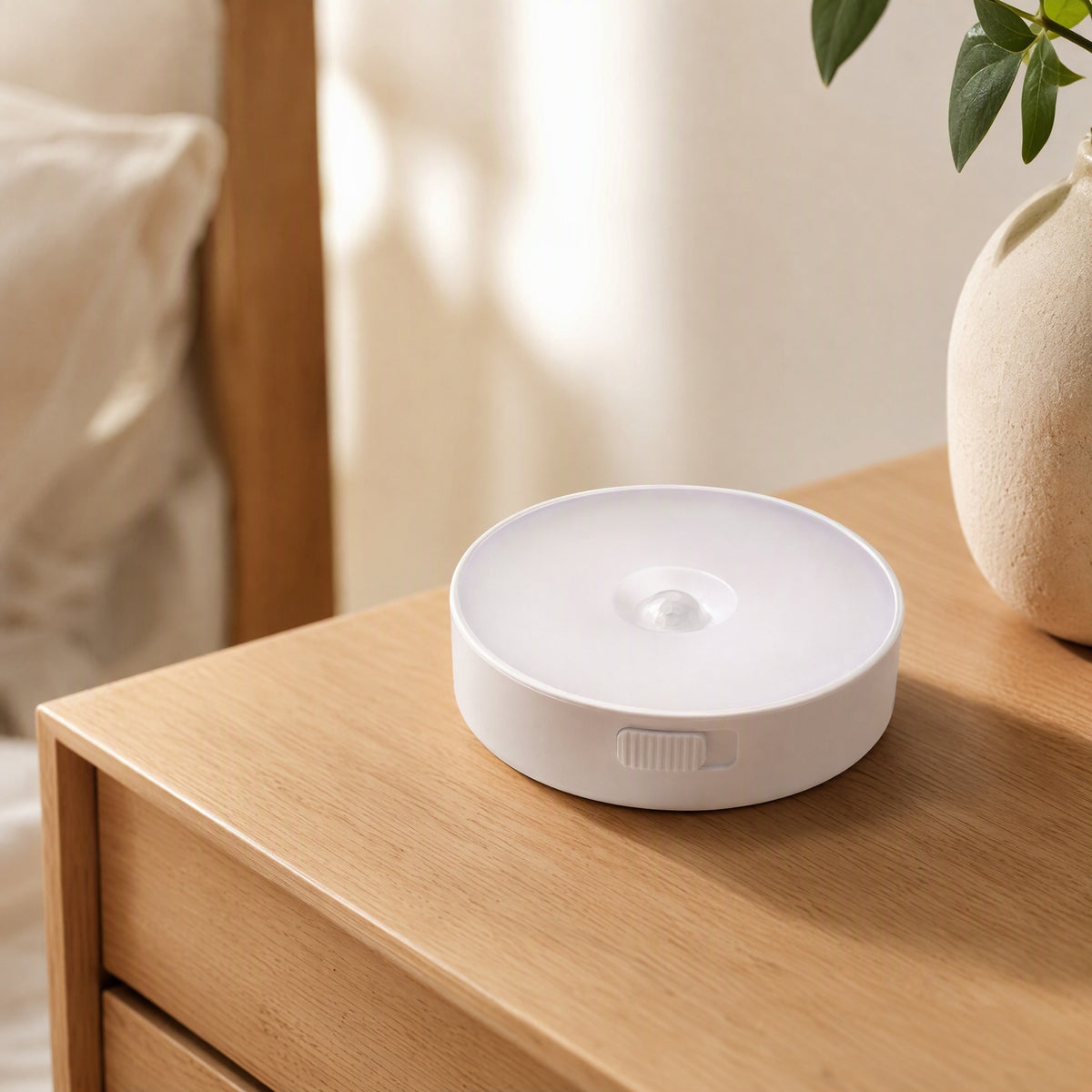 Motionlit™ Rechargeable Human Body Sensor Night Light in a calm home setting