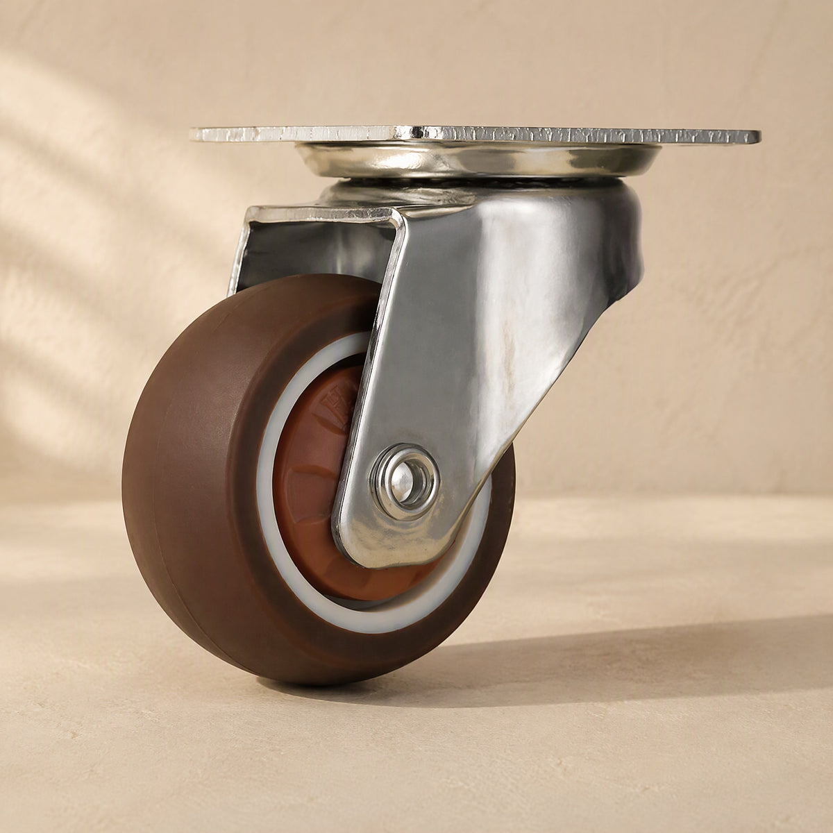 Rollquiet™ 1-Inch Silent Swivel Furniture Caster, material and detail close-up