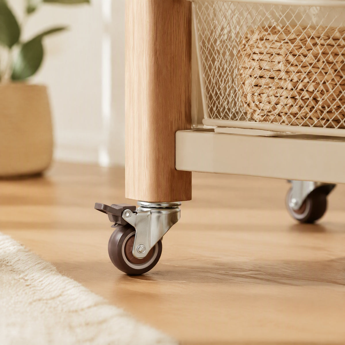 Rollquiet™ 1-Inch Silent Swivel Furniture Caster, styled close view