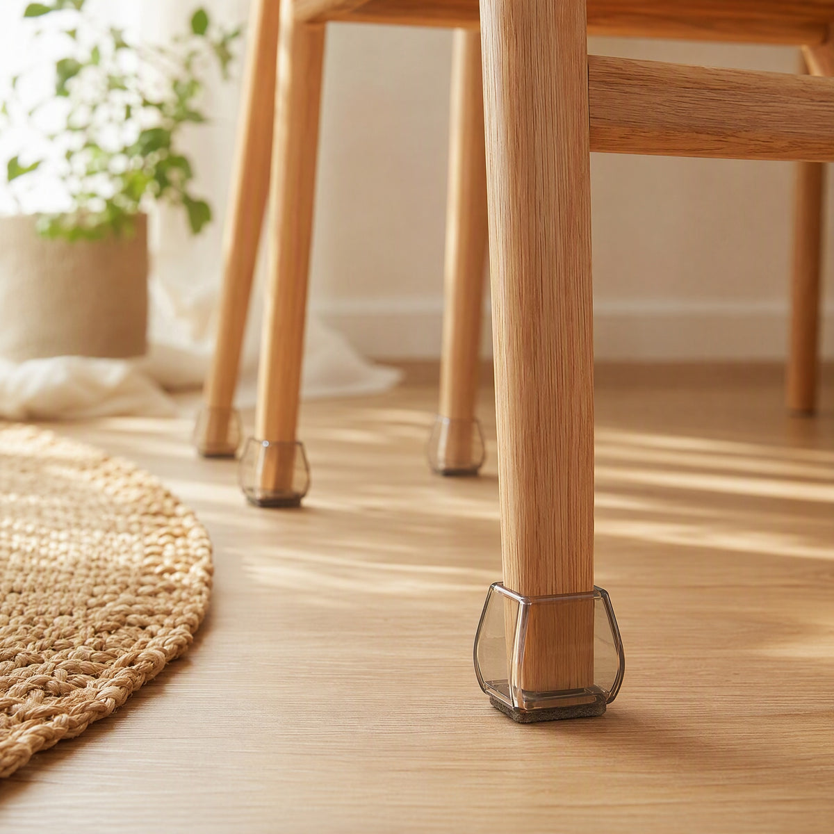 Legquiet™ Rubber Chair Leg Foot Pads in a calm home setting