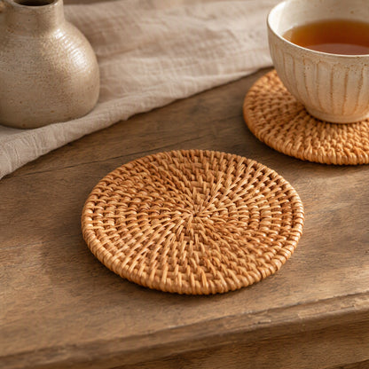 Vineweave™ Vine Rattan Table Mat, styled close view