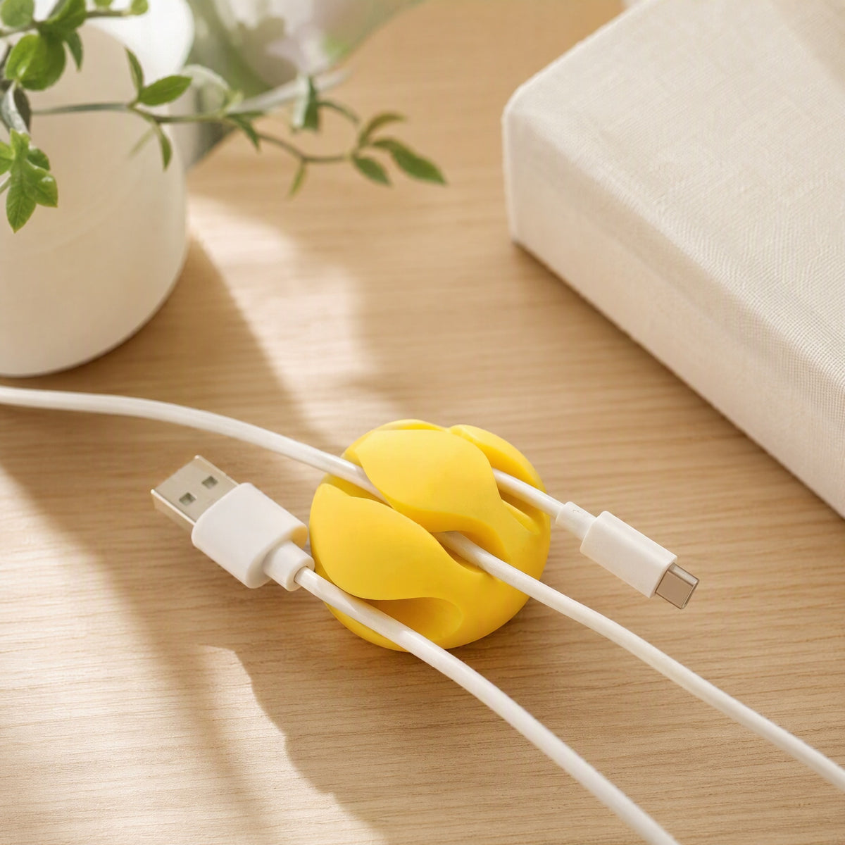 Cabletuck™ Silicone Cable Organizer in a calm home setting