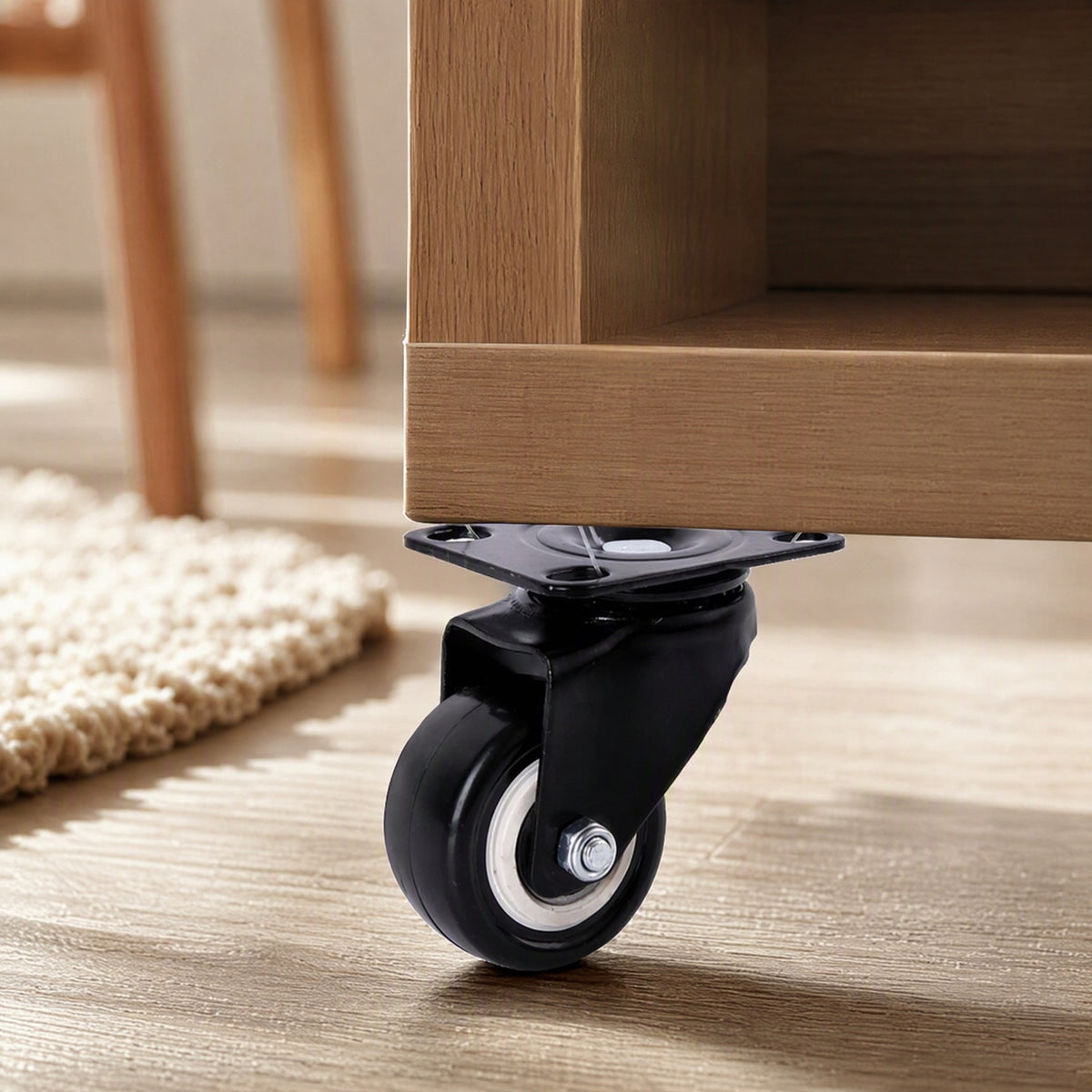 Rollrest™ Furniture Caster Wheel, styled close view