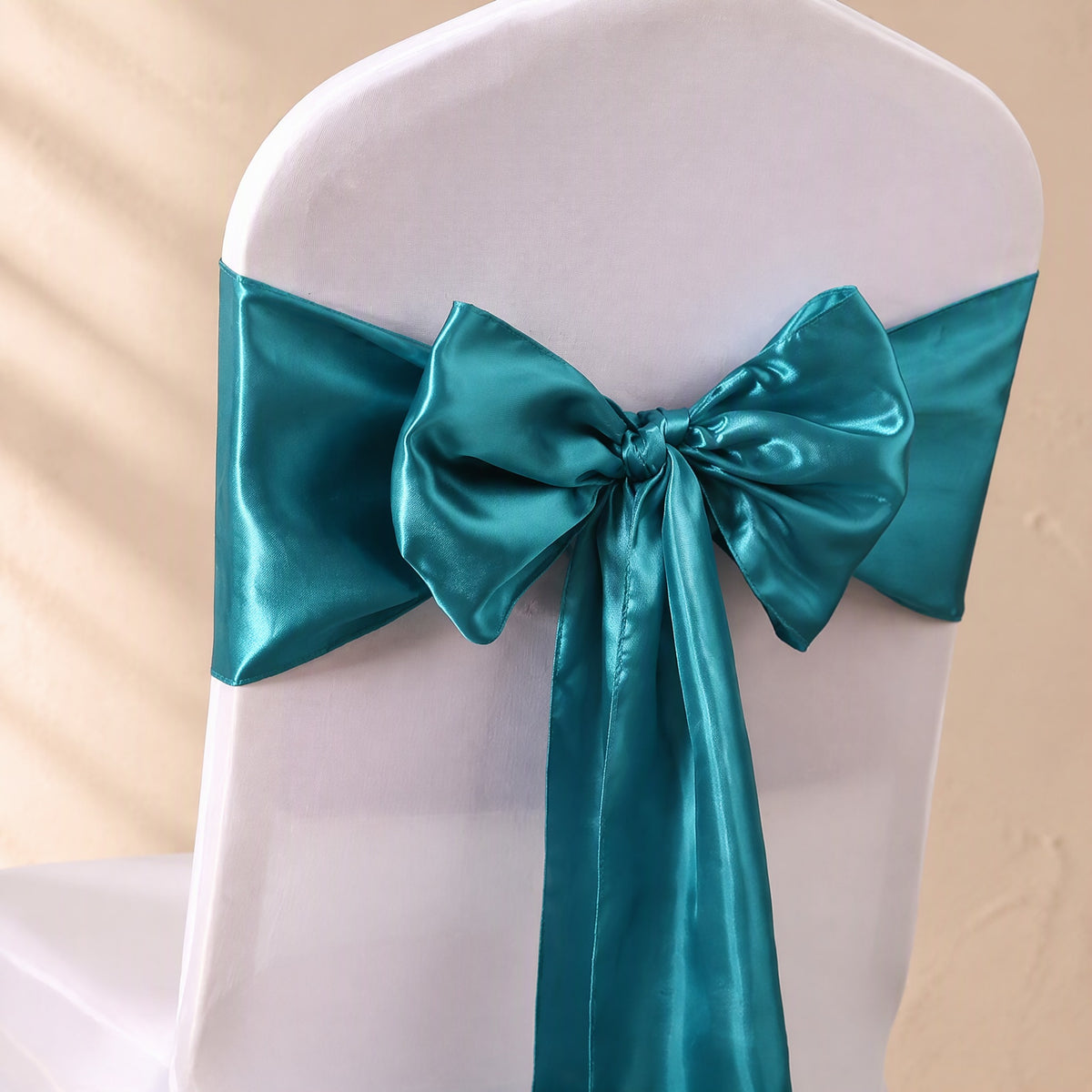 Sashglow™ Polyester Chair Sash Ribbon, material and detail close-up