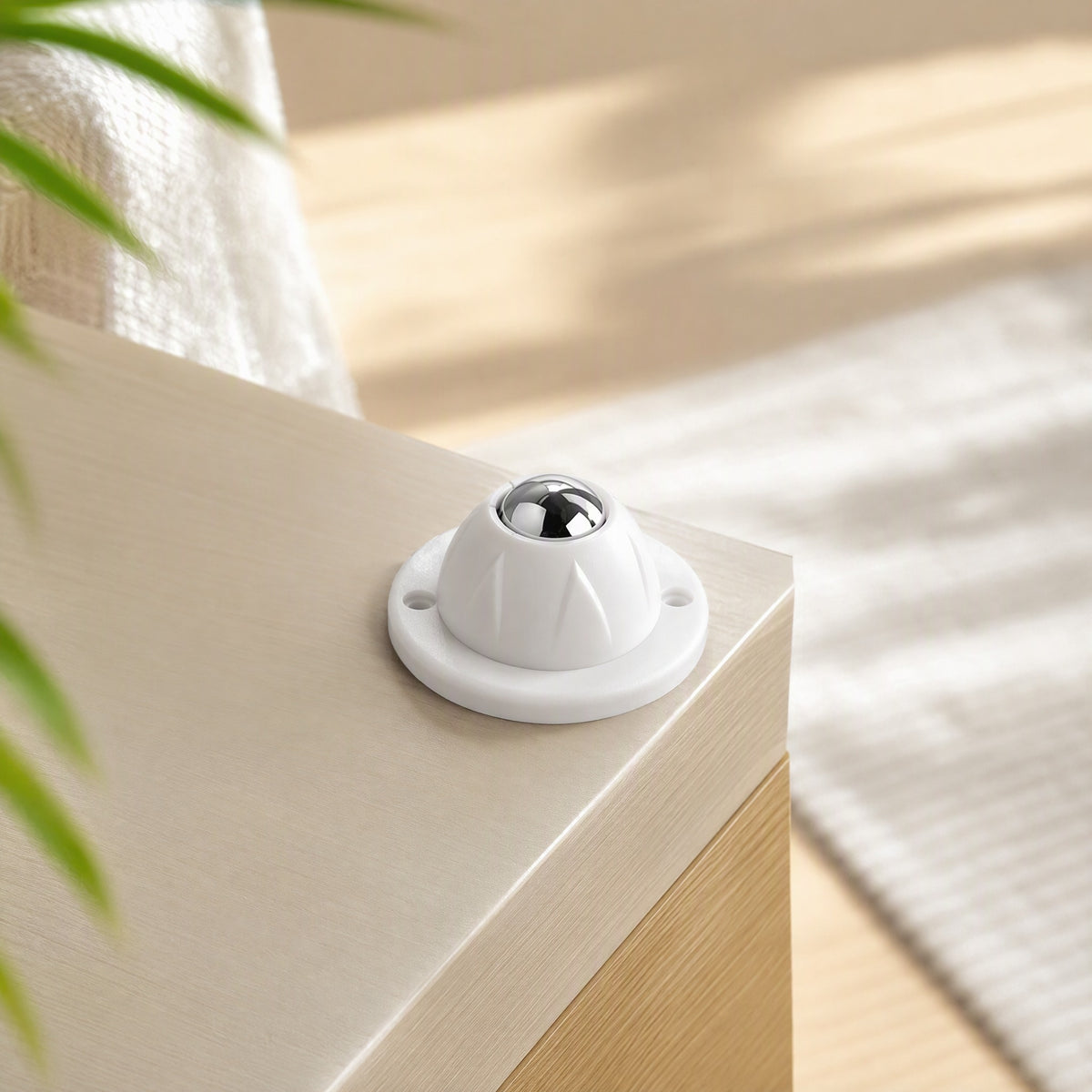 Rollsnap™ Adhesive Caster Wheel in a calm home setting