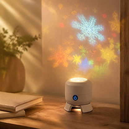Snowbeam™ Snowflake Projection Lamp, styled close view