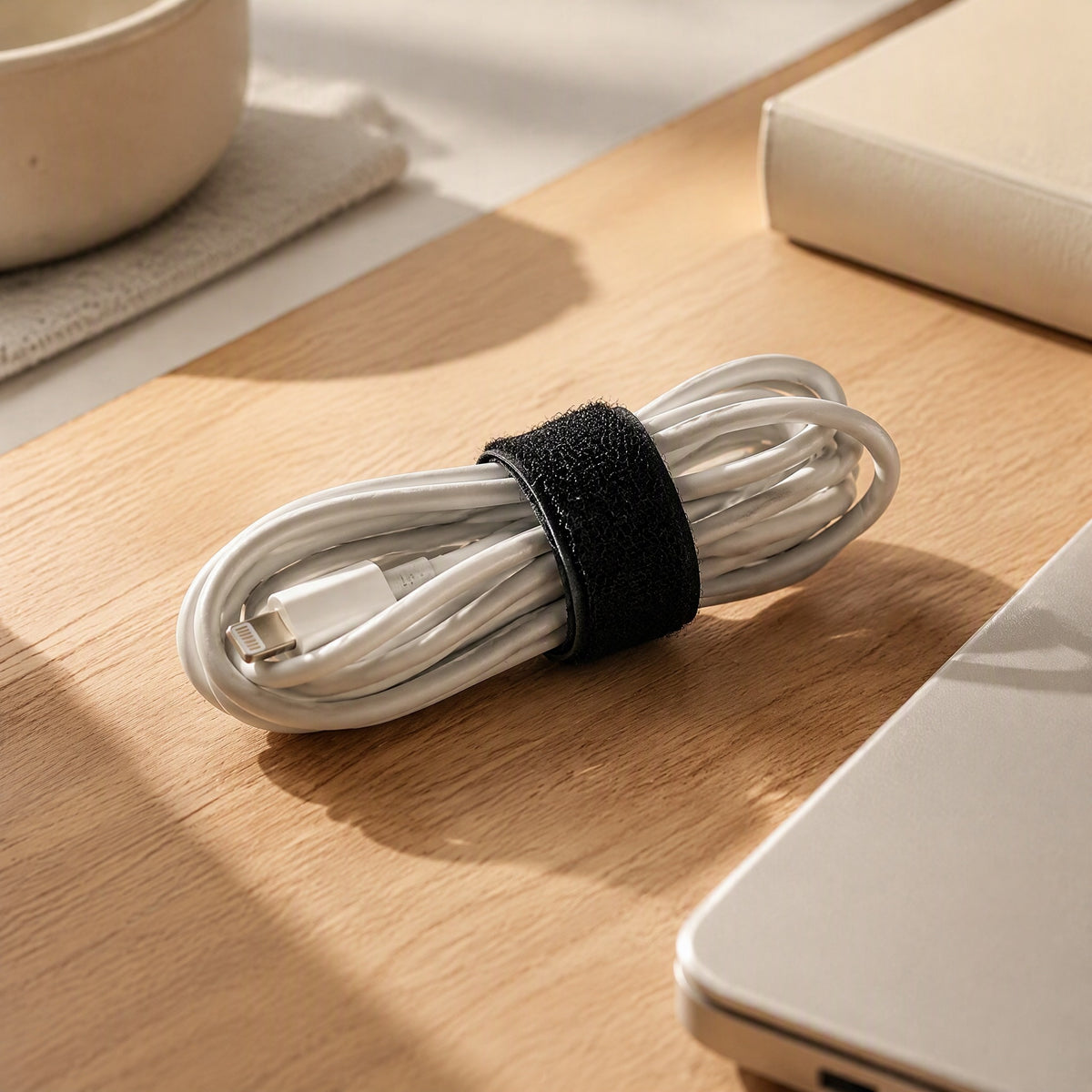 Strapnest™ Nylon Self-Adhesive Cable Organizer Strap, styled close view