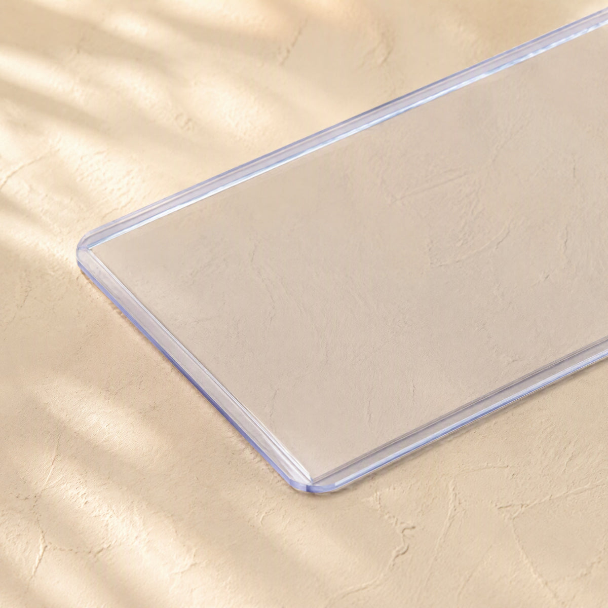 Clearwrap™ Transparent Plastic Card Sleeve, material and detail close-up