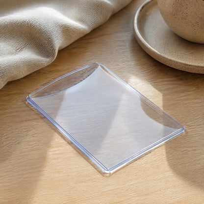 Clearwrap™ Transparent Plastic Card Sleeve, styled close view
