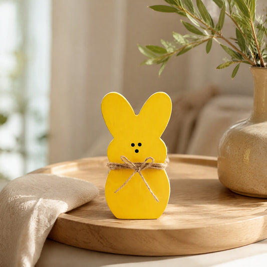 Bunnywood™ Wooden Easter Bunny Desktop Decoration in a calm home setting