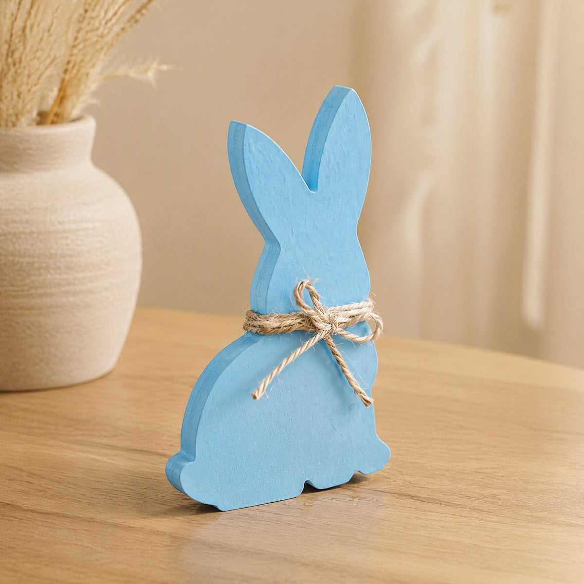 Bunnywood™ Wooden Easter Bunny Desktop Decoration, styled close view