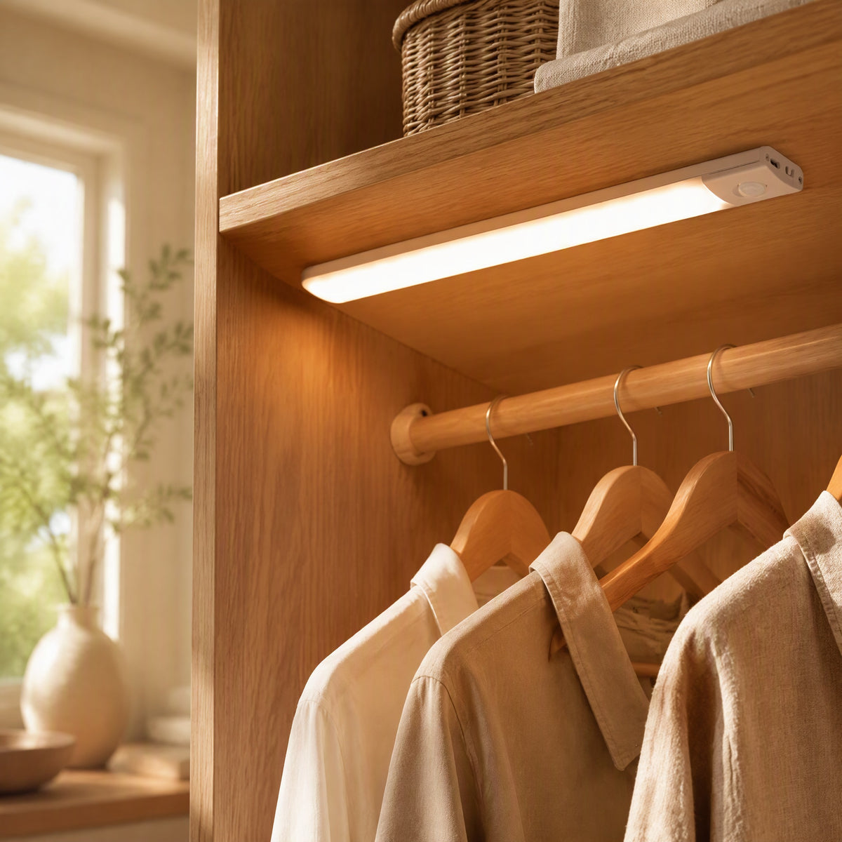 Sensorbeam™ Rechargeable Human Body Sensor Cabinet Light in a calm home setting