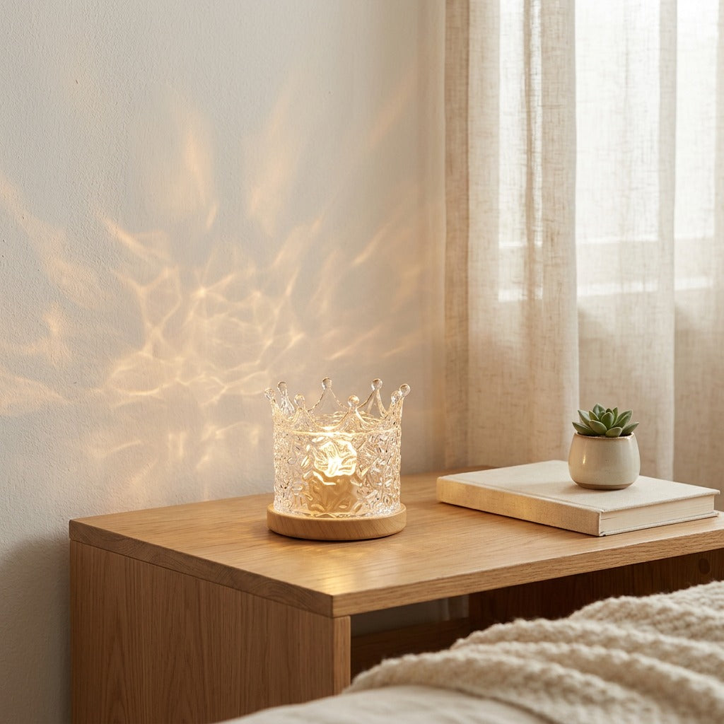 Ripplume™ Water Ripple Projection Night Light in a calm home setting