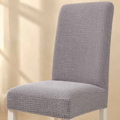Seatdrape™ Polyester Dining Chair Cover, material and detail close-up