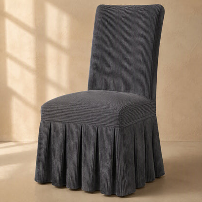 Skirtwell™ Polyester Chair Cover with Skirt, material and detail close-up