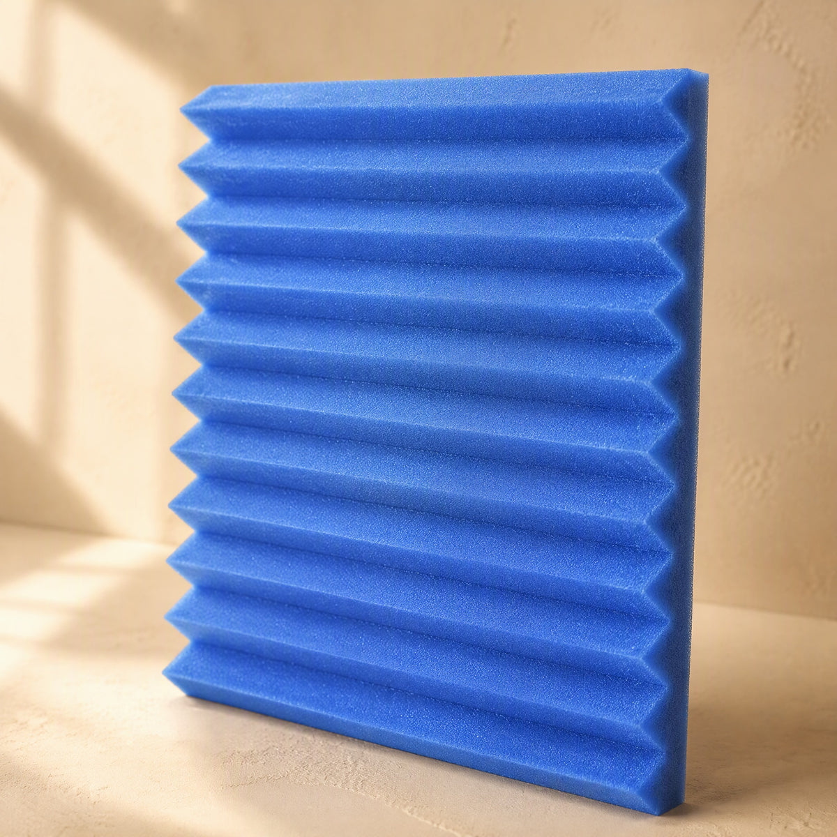 Ridgehush™ Grooved Sound-Absorbing Foam Panel, material and detail close-up