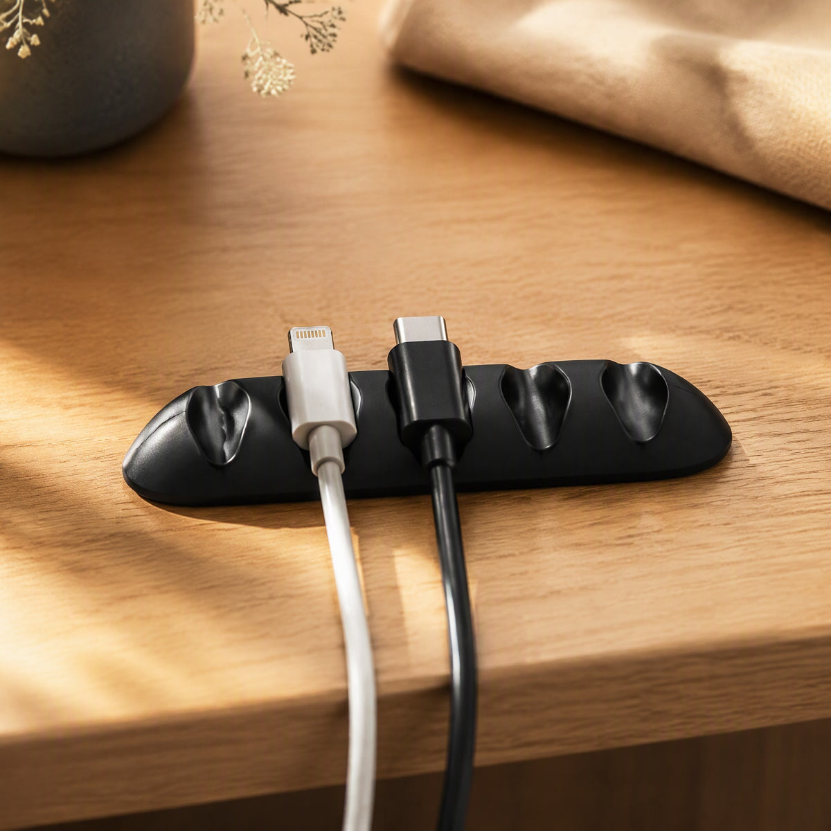 Cabletack™ Adhesive Data Cable Holder, styled close view