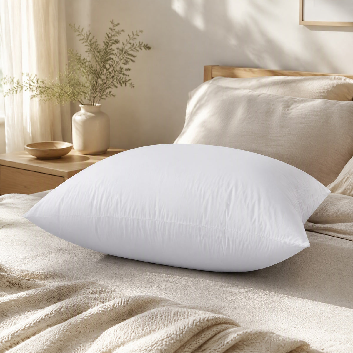 Fluffcore™ Brushed Pillow Core Cushion Insert in a calm home setting