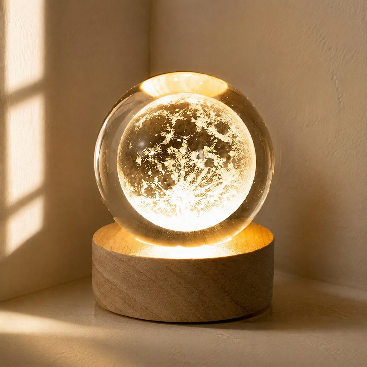 Gemglow™ White Crystal Ball Night Light