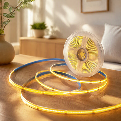 Beamline™ Low Voltage COB Light Strip in a calm home setting