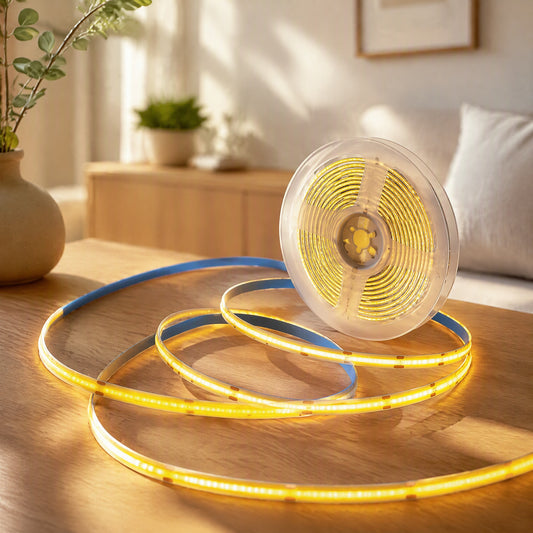 Beamline™ Low Voltage COB Light Strip in a calm home setting