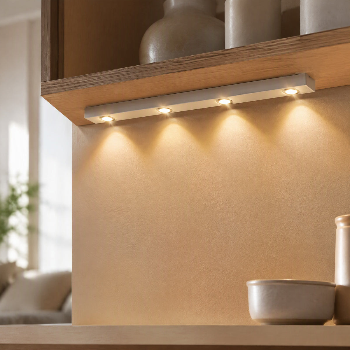 Cabinetbeam™ Rechargeable Motion Sensor LED Cabinet Light, styled close view