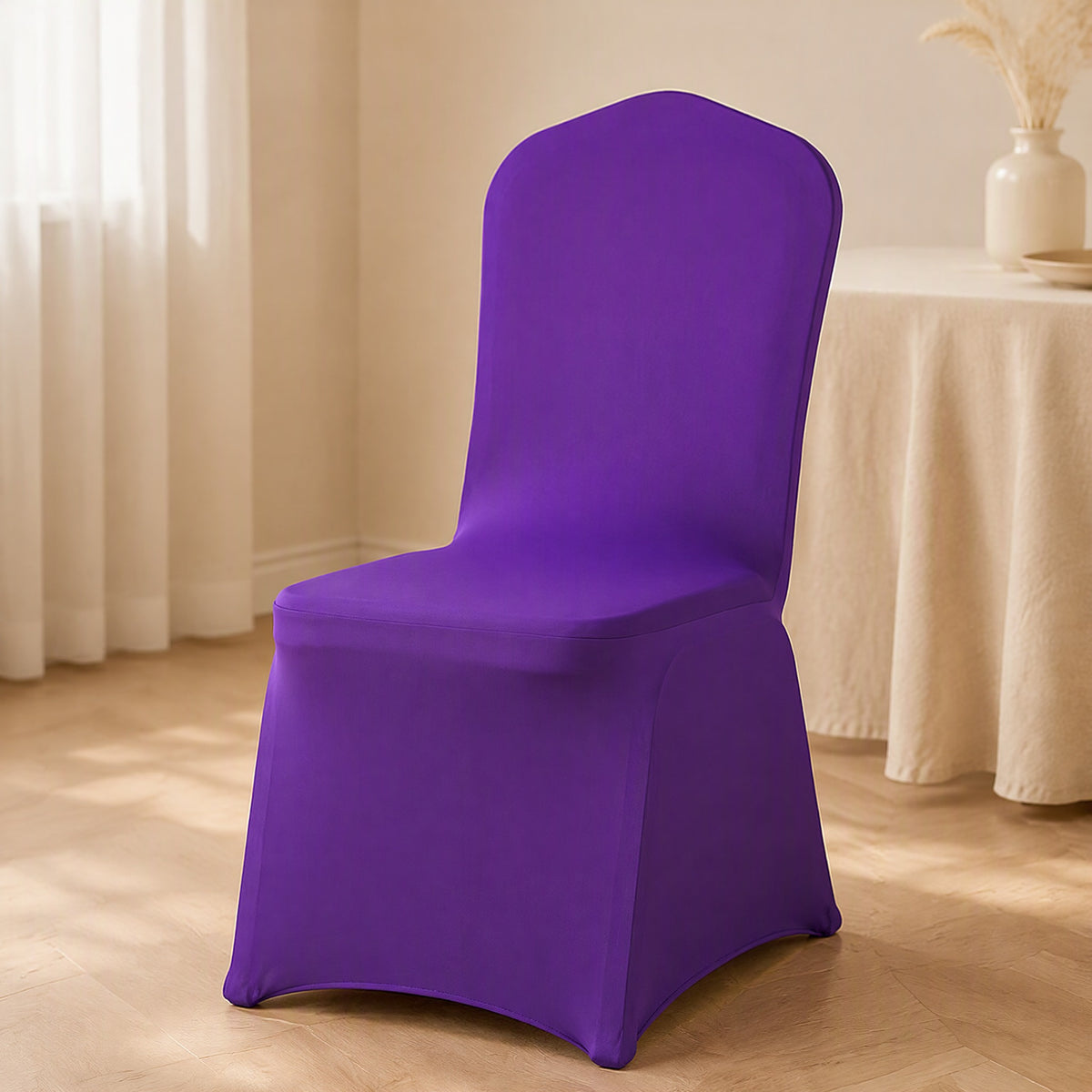 Seatcling™ Elastic Spandex Chair Cover, styled close view