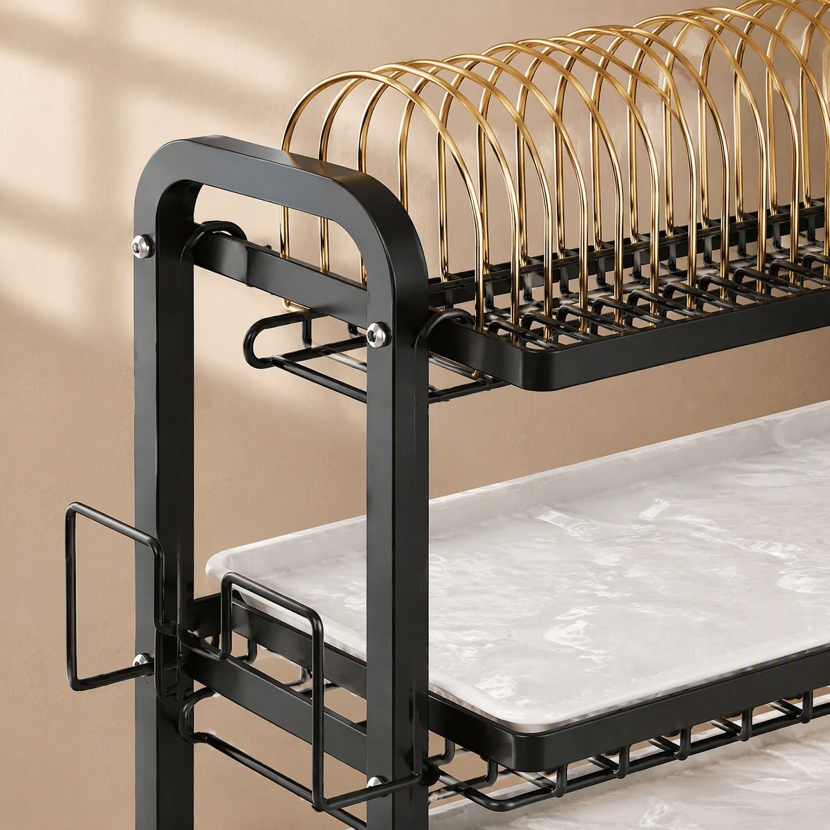 Panstack™ Carbon Steel Kitchen Storage Rack, material and detail close-up