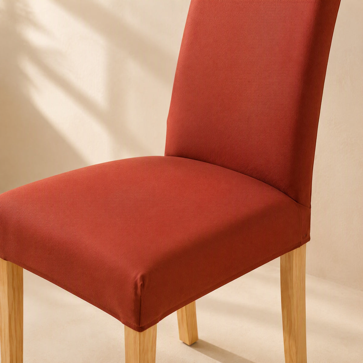 Seatsoft™ Polyester Dining Chair Cover, material and detail close-up