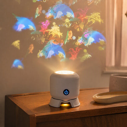 Flakeglow™ Snowflake Holiday Projector Lamp, styled close view