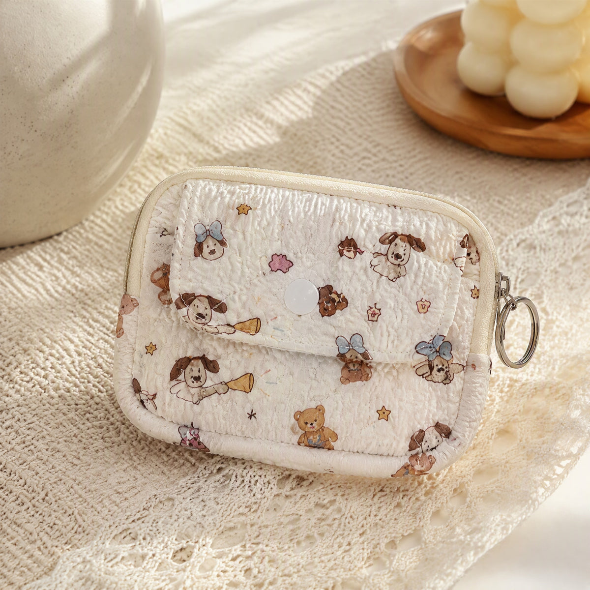 Pawpouch™ Polyester Animal Print Coin Purse, styled close view