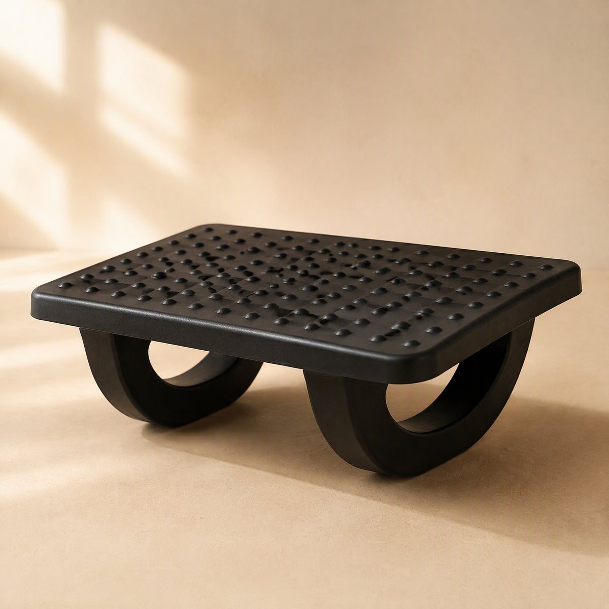 Solerest™ Plastic Under-Desk Foot Stool, material and detail close-up